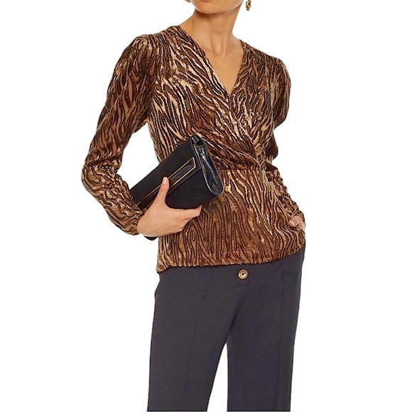 Anthropologie Amit Devoré-Velvet Peplum Blouse. Size Small. NWOT - Picture 1 of 8